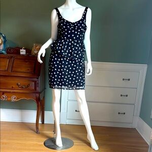 Polka Dot Mini Dress - Black and White